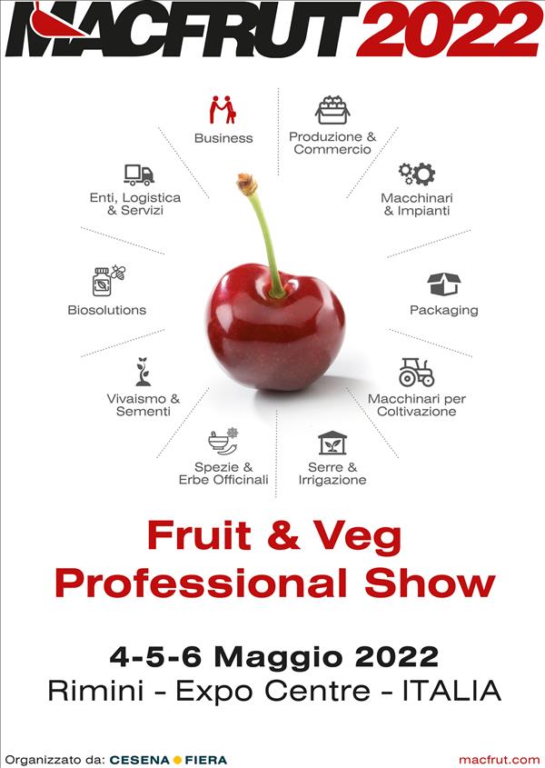 Macfrut 2022, 4-6 maggio  La presentazione della 39esima edizione venerdì 10 dicembre in diretta dall’Expo Dubai